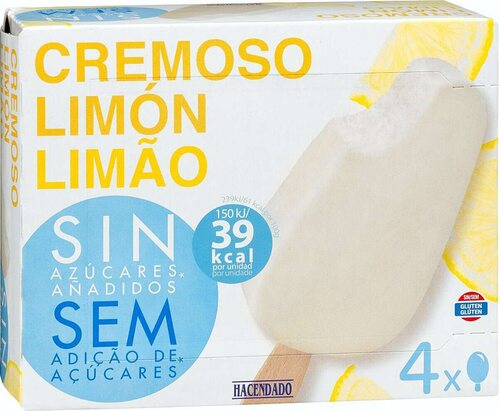 Hacendado Cremoso Limón, una buena alternativa fit si te gustan los helados de palo y no de tarrina